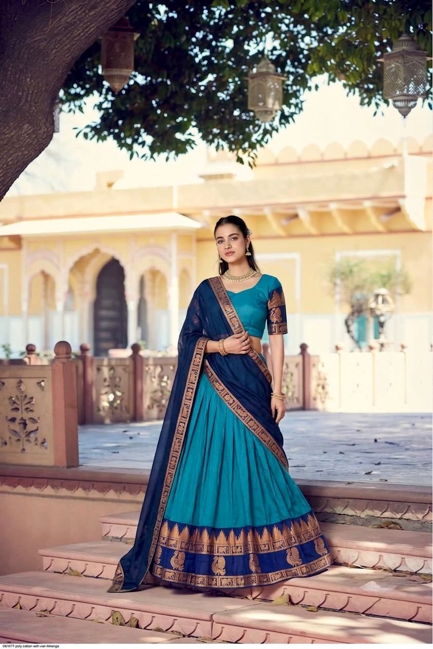 Bright Mustard Yellow Narayan Pattu Lehenga